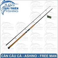 Cần Câu Cá Ashino Free Man Cần 2 Khúc Máy Đứng Phôi Carbon Xoắn Thân Rỗng Cán Gỗ Dòng Mới 2m1, 2m4, 2m7, 3m0