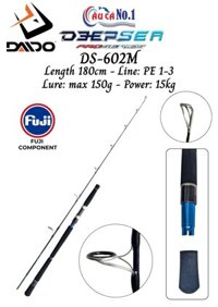 CẦN CÂU CÁ JIGGING DAIDO DEEPSEA DS-602M - KHOEN FUJI COMPONENT - MÁY ĐỨNG CẮM GỐC