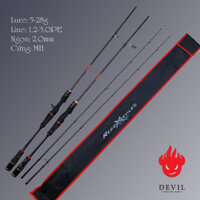 Cần câu cá lure cao câp Red Devil fishing carbon xoắn X toàn thân dành cho a e cần thủ bắt cá 5965nijzxcvv