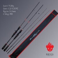 Cần câu cá lure cao câp Red Devil fishing carbon xoắn X toàn thân dành cho a e cần thủ bắt cá