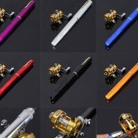 Cần câu cá mini bỏ túi hình cây bút bằng hợp kim nhôm có máy câu tiện dụng dái 1m