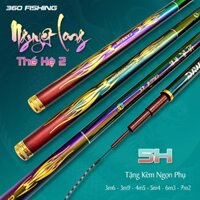 Cần Câu Đài Câu Đơn Nguyệt Long 5H Thế Hệ 2 Cần Câu Tay Carbon Cao Cấp Tặng Kèm Ngọn Phụ