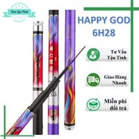 Cần câu Happy God 6H, cần câu màu tím vân carbon bao đẹp, đọt cần câu siêu bền, havy_889,