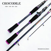 Cần câu lure 2 khúc Crocodile siêu khỏe cần câu lure chất liệu carbon, độ dài 1m65 đến 2m1