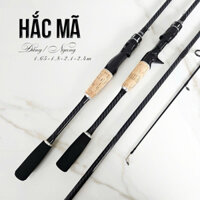 cần câu lure 2 khúc Hắc mã liệu carbon độ cứng M tải cá 5-7kg