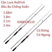 Cần Câu Lure 2 Khúc Máy Ngang Và Máy Đứng Carbon RollFish Đầu Bu Chống Xoắn - CL2K004