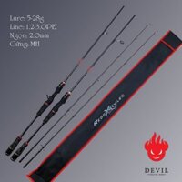 Cần Câu Lure 2 Khúc Red Devil Carbon Xoắn X Toàn Thân - CL2K099