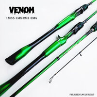 Cần câu lure 2 khúc VENOM độ cứng M Phukiencaulure25 cần câu lure chất liệu carbon, trang bị đầu bu chống xoắn cao cấp