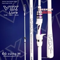 Cần câu lure cao cấp VIX khoen Fuji chất liệu carbon cần câu lure 2 khúc siêu bền, độ dài 1m8-2m4 - Quân Kòi