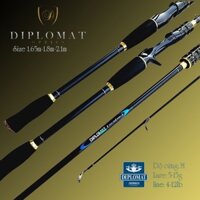 Cần câu lure Diplomat độ cứng M cần câu 2 khúc, máy ngang và máy đứng, giá rẻ CM33