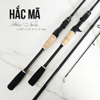 Cần câu lure giá rẻ, cần câu máy, cần câu cá Hắc Mã chất liệu carbon độ cứng M