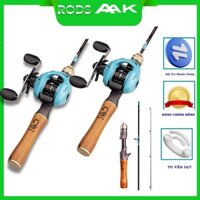 Cần câu lure LEMOREN  máy đứng và máy ngang cán gỗ 2 khúc chuyên câu lancer câu cá lóc cao cấp chất lượng giá rẻ