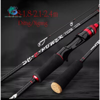 Cần câu lure máy ngang và máy đứng carbon RollFish đầu bu chống xoắn RF-1