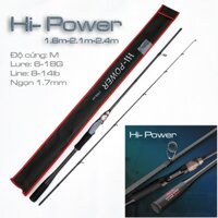 Cần câu lure máy ngang và máy đứng carbon Hi Power đầu bu chống xoắn CM22