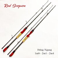 Cần câu lure Red Scopion cần lure cao cấp khoen Sic Carbon chéo 2 lớp