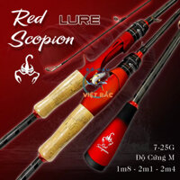 Cần câu lure Red Scopion cần lure cao cấp khoen Sic Carbon chéo 2 lớp hàng cao cấp chính hãng Việt Bắc