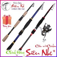 Cần Câu Lure Rút Gọn ☆ SHARK HUNTER - Carbon CAO CẤP - Cần câu cá xa bờ, lăng-xê, lure, câu rê 1m8 2m1 2m4 2m7