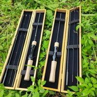Cần Câu Lure UL 4 Khúc Leo Fishing Đa Dụng 2 Chiều Dài 1m56, 1m8 Kèm Hộp Gỗ- Cần Câu Cá Tiện Lợi, Cần Nhét Cốp vufishing