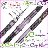 Cần câu máy Rút Gọn ĐỈNH CAO ☆ SIÊU CARBON 100% ☆ SIÊU KHỎE - SIÊU BỀN ☆ Câu iso, lăng xê, lure, lục, rê...