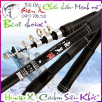 Cần Câu Máy Rút Gọn Hàng Tốt ☆ HUNTER X - CARBON xoắn toàn cần - Cần câu cá xa bờ, câu iso, lăng-xê, lure, câu rê...