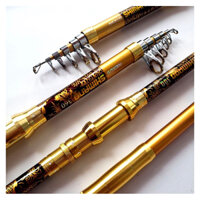 Cần Câu Máy Rút Gọn Vàng Rồng Đủ kèm chống bên trong cần Size 2m1,2m4,2m7,3m0,3m6