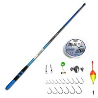 Cần câu tay 3m6 carbon siêu cứng - Cần câu tay màu xanh - Tặng kèm 6 phụ kiện DCH09 - Cần bọc nỉ