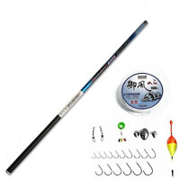 Cần câu tay 3m6 carbon siêu cứng - Cần câu tay màu xanh - Tặng kèm 6 phụ kiện DCH09 - Cần trơn