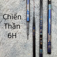 Cần câu tay Chiến Thần 6H chính hãng chuyên săn hàng chất liệu carbon xoắn Tặng kèm ngọn phụ zin