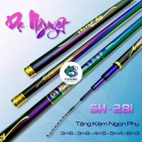 Cần câu tay Dạ Nguyệt 5H -28i ,Cần câu đơn đài Dạ Nguyệt 5H( phiên bản 2024) tặng kèm 1 ngọn zin