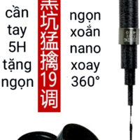 cần câu tay hắc long 5h 6m3,7m2 catbon siêu khỏe tặng ngọn phụ
