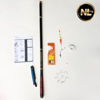 cần câu tay shimano 5h carbon xoắn đỏ tặng kèm cước + lưỡi + phao + chì + móc câu