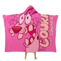 Can đảm Áo choàng chó hèn nhát Áo khoác lông cừu san hô Váy ngủ hoạt hình Bộ đồ ngủ Stitch Chăn