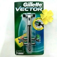 Cán dao cạo râu Gillette Vector , 1 cán 3 lưỡi / 1 vĩ .