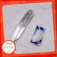 Cán dao cạo thép trắng T_D_J STAINLESS hàng đẹp tặng kèm lưỡi lam