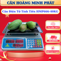 Cân điện tử 40KG tính tiền HMP666 - Cân bán hàng thực phẩm rau củ quả thương hiệu CÂN HOÀNG MINH PHÁT - Phím Tiếng Việt