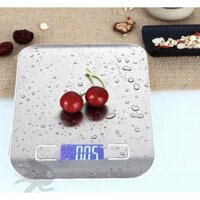 Cân điện tử 5kg tiểu ly nhà bếp mặt cân kim loại không gỉ + 2 pin tiểu.