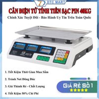 Cân Điện Tử Bán Hàng - Cân Điện Tử  Tự Tính Tiền Sạc Pin 40Kg tính tiền hoa quả, thịt cá -BẢO HÀNH UY TÍN