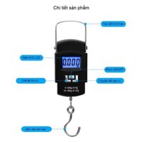 CÂN ĐIỆN TỬ CẦM TAY MINI, cân câu cá cầm tay 50KG TẶNG KÈM PIN