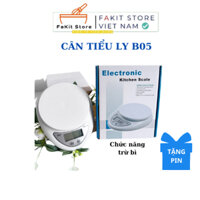 Cân điện tử mini 1g-5kg cho nhà bếp (Cân tiểu ly B05) chính xác cao + Tặng kèm Pin