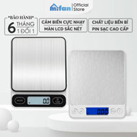 Cân Điện Tử Mini Cao Cấp 2024 MIFAN 0.01g - 3kg - Nhỏ Gọn, Siêu Chính Xác, Thép Không Gỉ, Màn LCD -Tặng 2 Đĩa Cân Và Pin - 500gr0.1gr - Pin sạc cổng USB