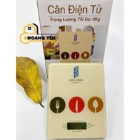 Cân điện tử nhà bếp, cân tiểu li, cân điện tử thực phẩm Hoa Hằng 5kg mặt kính - chính hãng