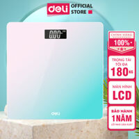 Cân Điện Tử Sức Khoẻ Thông Minh Mặt Vuông Kính Cường Lực Chịu Lực 180Kg Deli - Phù Hợp Gia Đình Trường Học Theo Dõi Đo Lường Sức Khoẻ -  Nhiều Màu Sắc - Hàng Chính Hãng - Kết quả chính xác - E86120 - Xanh ombre