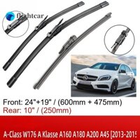 Cần gạt nước ô tô cho Mecerdes Benz A-Class W176 A Klasse A160 A180 A200 A45 2013-2015 24 "+ 19" + 10 "Kính chắn gió phía trước phía sau Lưỡi gạt nước Bàn chải cắt Phụ kiện kính chắn gió Vòng đệm cửa sổ