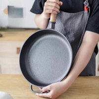 Cán gỗ_Chảo gang bếp từ, chảo gang chống dính tự nhiên LIINKITCHEN