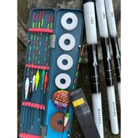 CẦN HẮC BẠCH ĐÚT CỐP 40 PHÂN TẢI CÁ 1 ĐẾN 3 CÂN KÈM HỘP PHAO XANH VỚI PHỤ KIỆN