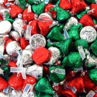 CÂN LẺ 300G KẸO SOCOLA SỮA PHIÊN BẢN NOEL/ SANTA HAT - HERSHEY'S KISSES MILK CHOCOLATE - USA