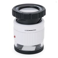 Cân LED Loupe 30X Kính lúp có thể điều chỉnh Kính lúp loại xi lanh kim loại Gương có tỷ lệ Gương đọc sách cỡ nhỏ Kính lúp trang sức với 3 đèn LED 3 đèn UV Trắng