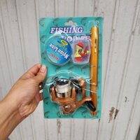 (Cần + máy + cước + mồi + phao) Bộ cần bút mini như món chỉ việc đi câu