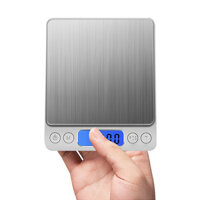 Cân nhà bếp 2kg / 0,1g Cân kỹ thuật số, Bề mặt bằng thép không gỉ, Cân nướng gia dụng Cà phê thực phẩm Cân Gram Di động Mini Pocket Cân điện tử