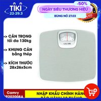 Cân sưc khoe Cân gia đình Camry BR202007A cao cấp hoạt động cơ học, trọng tải tối đa 130kg  bước nhảy -1kg  - Hàng nhập khẩu - ghi